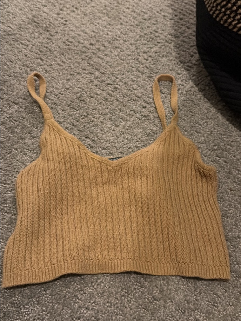 Target Tan Ribbed Knit Crop Tank